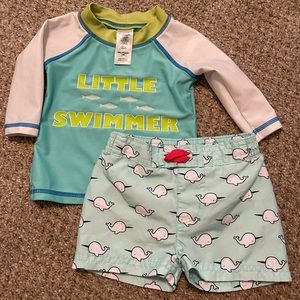 🐳 Swimsuit - top & trunks. 3-6 months